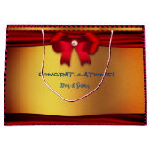 ゴールデンレッドウェディング -  ホリデー＆もっと ラージペーパーバッグ (正面)