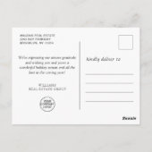 ゴールデンレッドクリスマスオーナメント企業のグリーティング ポストカード (裏面)