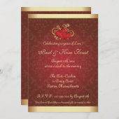 ゴールデンレッドフォト50周年結婚招待状 招待状 (正面/裏面)
