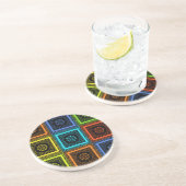 ゴールデンレッドブルーグリーンマサイ伝統的カラー コースター (側面)