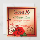 ゴールデンレッドローズスイート16インビテーション 招待状 (正面)