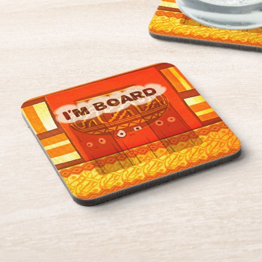 ゴールデンレッド伝統的アフリカカラープリント コースター (左側)