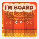 ゴールデンレッド伝統的アフリカカラープリント スクエアシール (正面)