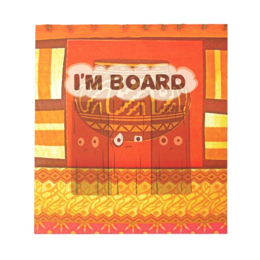 ゴールデンレッド伝統的アフリカカラープリント ノートパッド (正面)