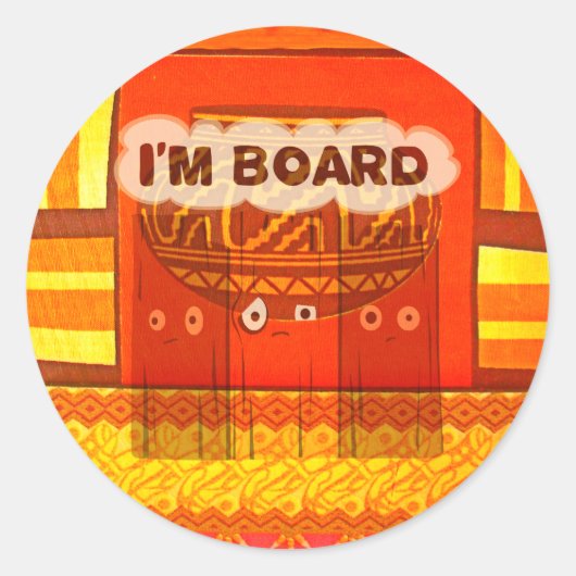 ゴールデンレッド伝統的アフリカカラープリント ラウンドシール (正面)