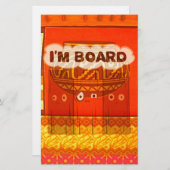 ゴールデンレッド伝統的アフリカカラープリント 便箋 (正面/裏面)