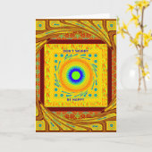 ゴールデンレッド伝統的アフリカカラーベクトルデザイン カード (黄色い花)