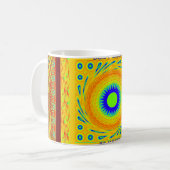 ゴールデンレッド伝統的アフリカカラーベクトルデザイン コーヒーマグカップ (正面左)