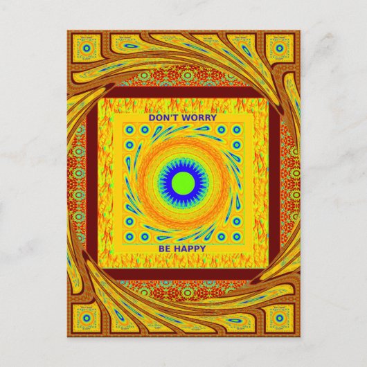 ゴールデンレッド伝統的アフリカカラーベクトルデザイン ポストカード (正面)