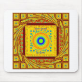 ゴールデンレッド伝統的アフリカカラーベクトルデザイン マウスパッド (正面)