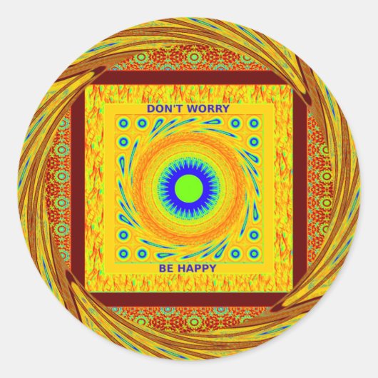 ゴールデンレッド伝統的アフリカカラーベクトルデザイン ラウンドシール (正面)