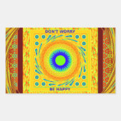 ゴールデンレッド伝統的アフリカカラーベクトルデザイン 長方形シール (正面)