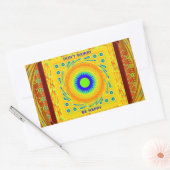 ゴールデンレッド伝統的アフリカカラーベクトルデザイン 長方形シール (封筒)