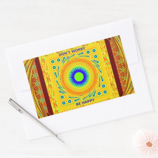 ゴールデンレッド伝統的アフリカカラーベクトルデザイン 長方形シール (封筒)