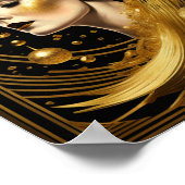 ゴールデンレディアールデコ編集可能 ポスター (角)