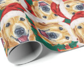 ゴールデンレトおもしろいリーバーペットクリスマスパターン ラッピングペーパー (ロールコーナー)