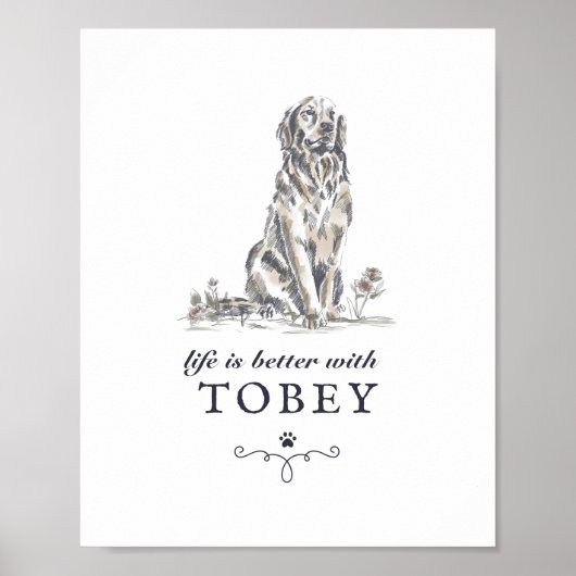 ゴールデンレトリエバーのライフカスタムズと犬の名前 ポスター (正面)