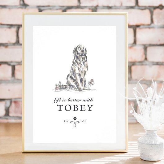 ゴールデンレトリエバーのライフカスタムズと犬の名前 ポスター