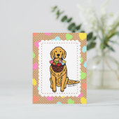 ゴールデンレトリエバーアニメハート ポストカード (スタンド正面)