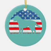 ゴールデンレトリエバーアメリカンフラグレームレトリエバー セラミックオーナメント (正面)