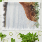 ゴールデンレトリエバーアート キッチンタオル (折り畳み)