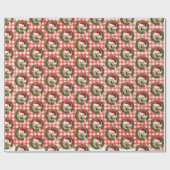 ゴールデンレトリエバーイングリーンリースオンギンガム ラッピングペーパー (フラット)