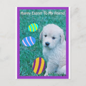 ゴールデンレトリエバーイースターパピーカード&ギフト シーズンポストカード (正面)