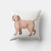 ゴールデンレトリエバーウォーターカラーアート絵画ズ クッション (裏面)