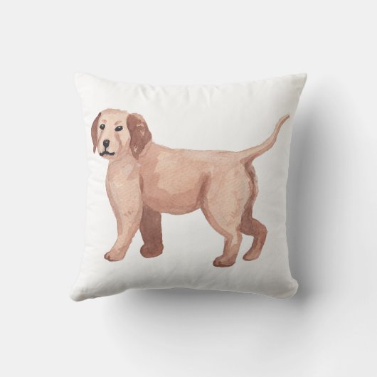 ゴールデンレトリエバーウォーターカラーアート絵画ズ クッション (裏面)