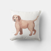 ゴールデンレトリエバーウォーターカラーアート絵画ズ クッション (正面)