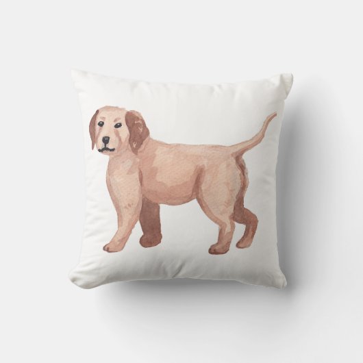 ゴールデンレトリエバーウォーターカラーアート絵画ズ クッション (正面)