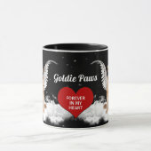 ゴールデンレトリエバーエンジェルとペット記念赤いハート マグカップ (中央)