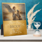 ゴールデンレトリエバーエンジェルアートのトリビュートロス フォトプラーク (側面)