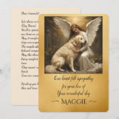 ゴールデンレトリエバーエンジェルアートの損失の悔やみや弔慰 招待状 (正面/裏面)