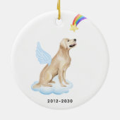 ゴールデンレトリエバーエンジェルドッグパーソナライズされたメモリアル セラミックオーナメント (裏面)