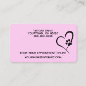 ゴールデンレトリエバーオンギンガムフォーペットグルーミング 名刺 (裏面)