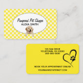 ゴールデンレトリエバーオンギンガムフォーペットグルーミング 名刺 (正面/裏面)