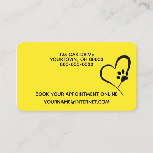 ゴールデンレトリエバーオンギンガムフォーペットグルーミング 名刺 (裏面)