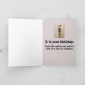 ゴールデンレトリエバーオールズノーズ誕生日カード カード (内部)