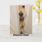 ゴールデンレトリエバーオールズノーズ誕生日カード カード (黄色い花)