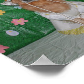 ゴールデンレトリエバーガール&ラムハッピーイースタートゥエウェ ポスター (角)