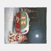 ゴールデンレトリエバーキャラバンクリスマスアドベンチャー フリースブランケット (正面(横))