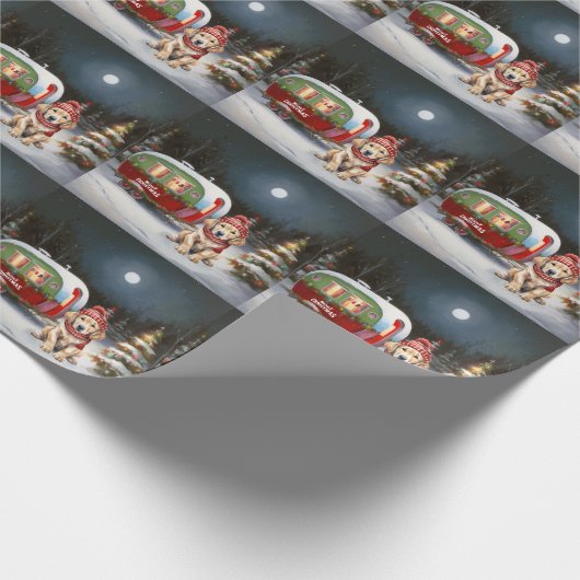 ゴールデンレトリエバーキャラバンクリスマスアドベンチャー ラッピングペーパー (角)