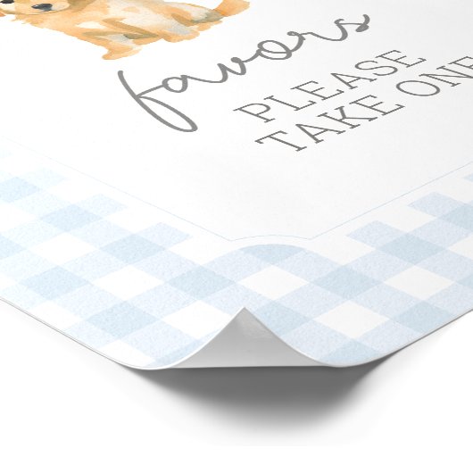 ゴールデンレトリエバーギンガムベビーシャワーの好意サイン ポスター (角)