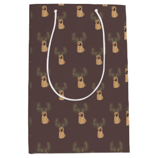 ゴールデンレトリエバークリスマスアントラー抱き枕 ミディアムペーパーバッグ