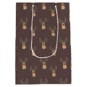 ゴールデンレトリエバークリスマスアントラー抱き枕 ミディアムペーパーバッグ (裏面)