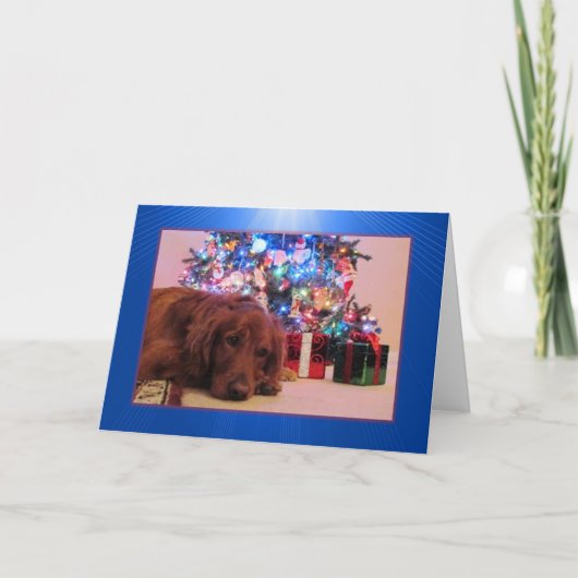 ゴールデンレトリエバークリスマスカード、カスタマイズ可能 シーズンカード (正面)