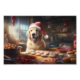ゴールデンレトリエバークリスマスクッキーフェスティバルホリデイ フォトプリント