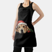 ゴールデンレトリエバークリスマスサンタハットドッグクリスマス エプロン (インサイチュ)