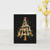 ゴールデンレトリエバークリスマスツリーサンタおもしろい犬ロ カード (黄色い花)